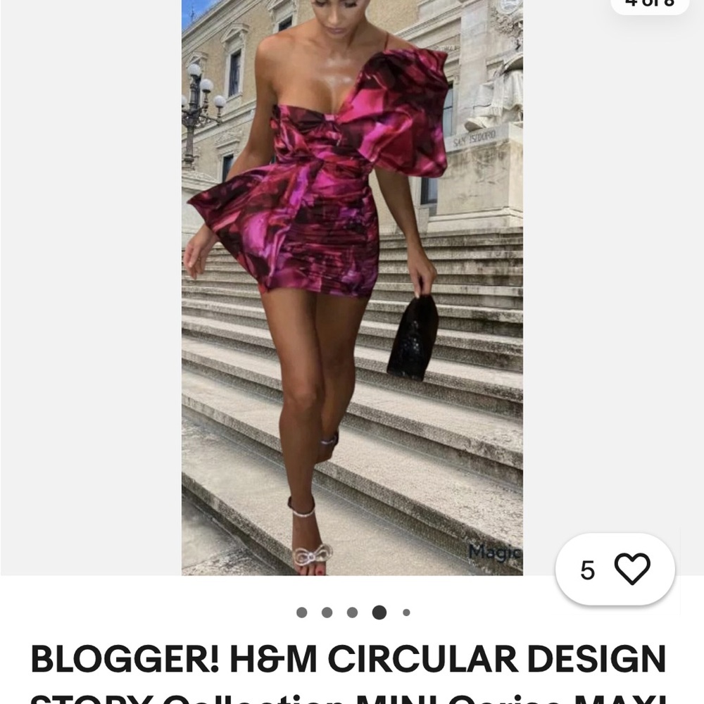H&M circular design story bow dress XS